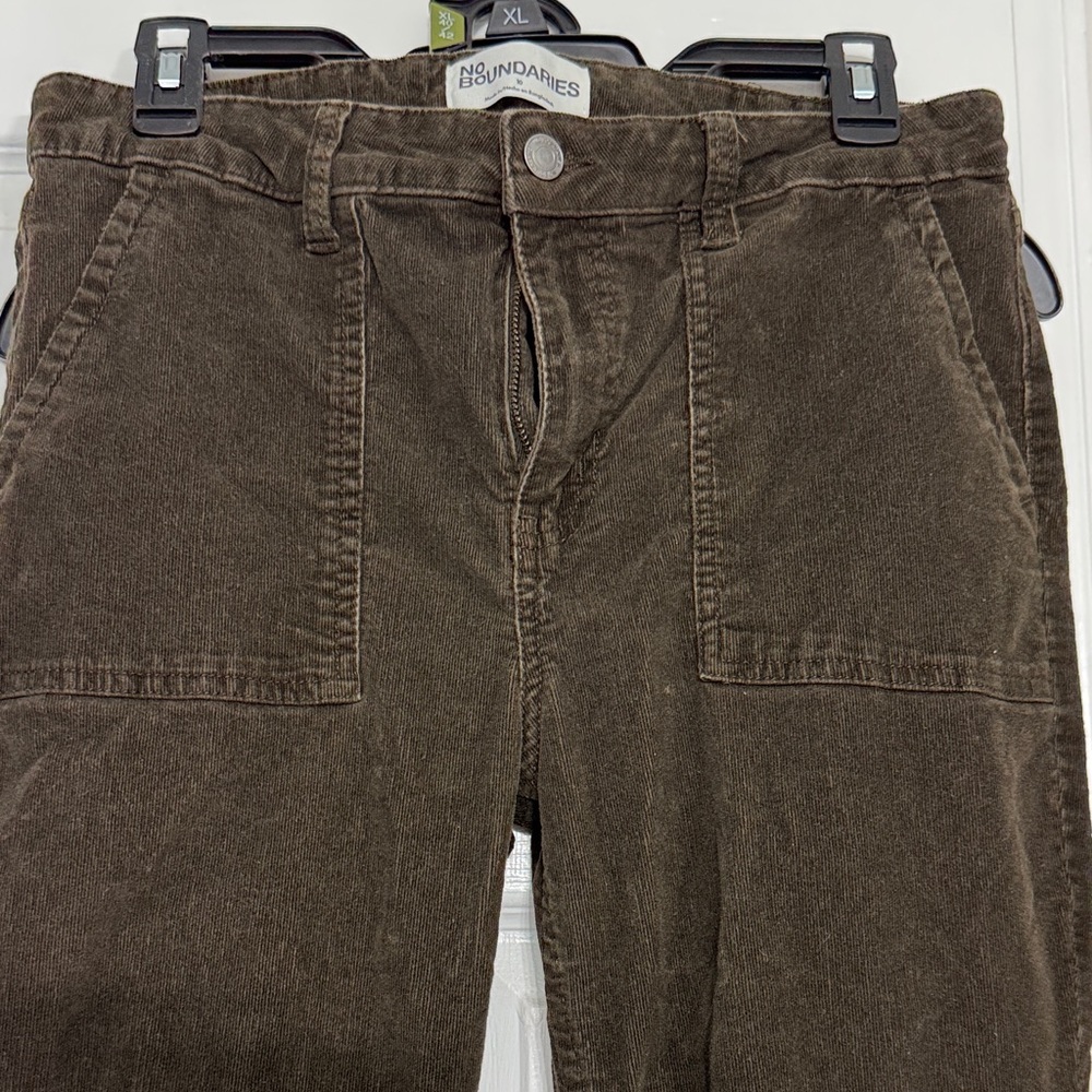 No Boundaries Chocolate Brown Corduroy Flare Pants - Picture 3 of 9